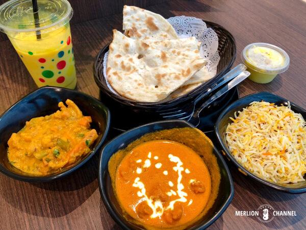チャンギ空港ターミナル2のプライオリティパス対応レストラン「Chutney Mary Indian Fast Food」コンボ1（バターチキン）