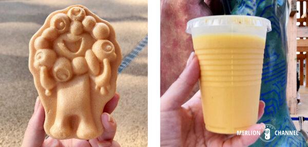 大阪・関西万博の「ミャクミャクもなか」とインド館の「マンゴーラッシー」