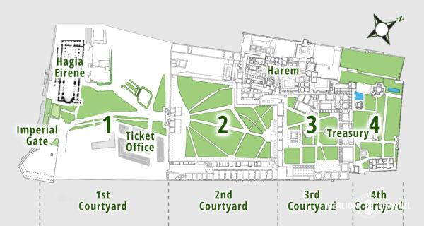 「トプカプ宮殿（Topkapi Palace）」の平面図マップ