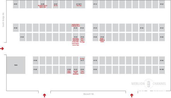 Floor plan of Maxwell Food Centre