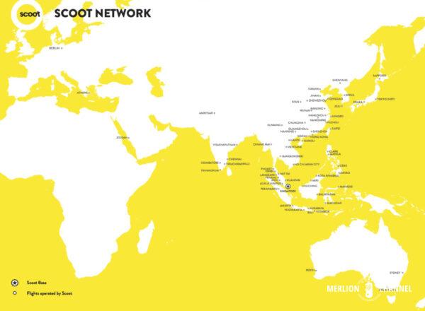 「スクート（Scoot）」就航都市ネットワーク・路線図