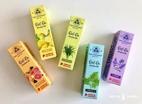 シンガポール土産「スリースターブランド（星標）」アロマオイル（ロールオンタイプ）