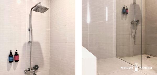 Shower room at the Marhaba Lounge, Terminal 1, Singapore Changi Airport