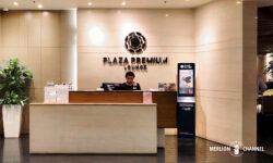 シンガポール・チャンギ空港ターミナル1のプライオリティパス対応「プラザ・プレミアム・ラウンジ（Plaza Premium Lounge）」の入口