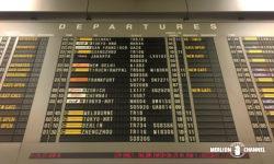 チャンギ空港ターミナル2のフライト情報掲示板