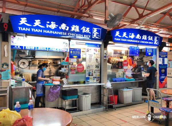 シンガポールのベストチキンライスとして名高い「天天海南鶏飯」ストール